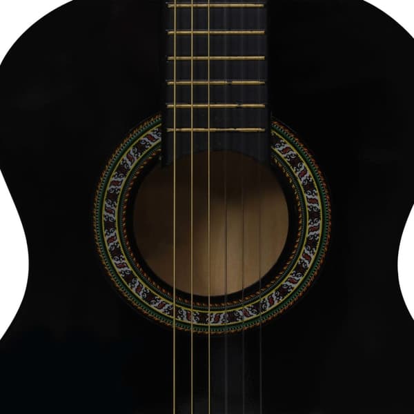 klassisk guitarsæt 8 dele for begyndere 1/2 34" sort
