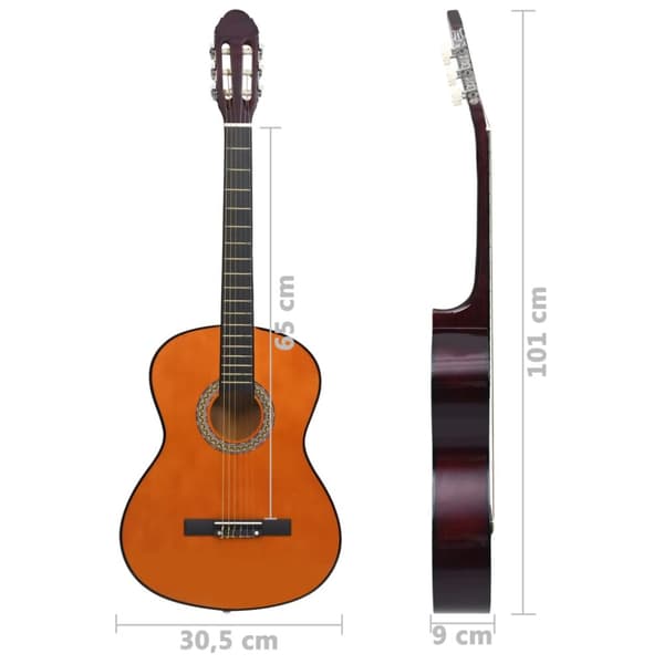 Gitarr för nybörjare klassisk 4/4 39" amerikansk lind
