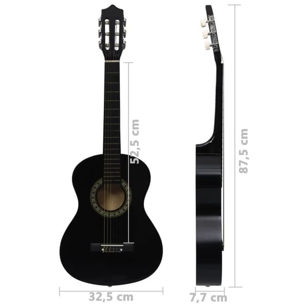klassisk guitar for begyndere og børn 1/2 34" sort
