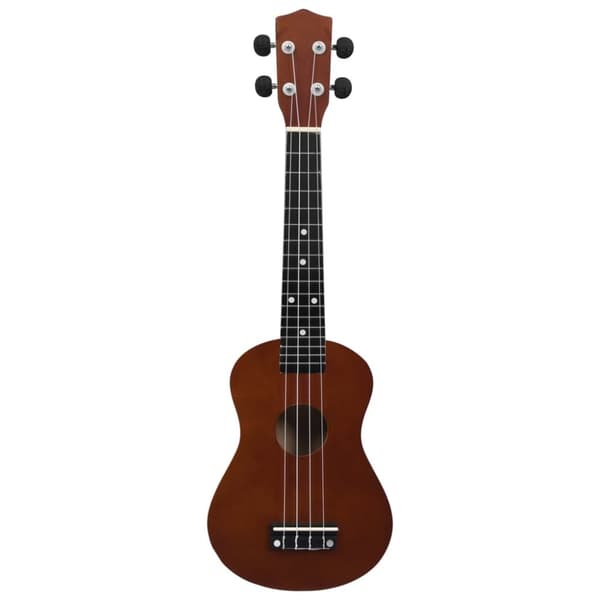 vidaXL Ukulele med väska för barn sopran mörkt trä 23" -  Stränginstrument