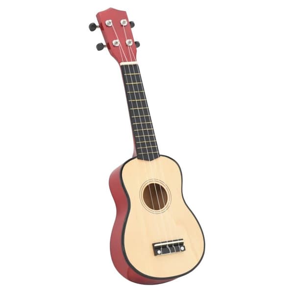 Ukulele med väska för barn sopran ljust trä 21"