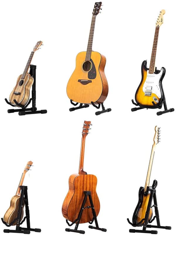 INF Foldbart guitarstativ til akustisk og elektrisk guitarjern / ABS Sort