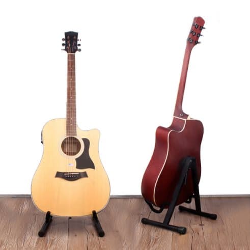 INF Foldbart guitarstativ til akustisk og elektrisk guitarjern / ABS Sort