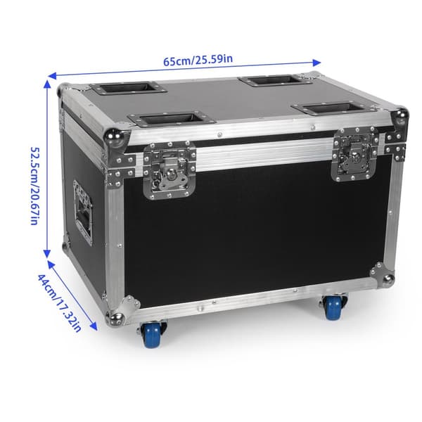 Scenebelysning Flight Case, Høj kvalitet læder, Indbyggede hjul og håndtag