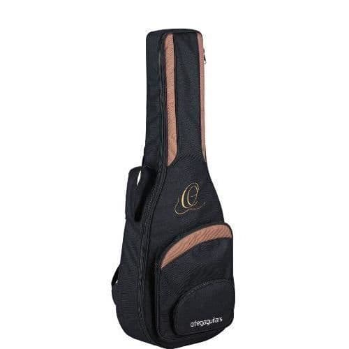 Ortega RCE145LBK vänsterhänt konsertgitarr med Gig Bag Equalizer/tuner Narrow Line Solid Spruce Topp Svart
