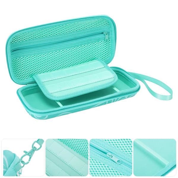 Spelförvaringsväska - Qqmora - Kompatibel med Switch - Grön + Vit - 24x12,5x4,7 cm - Stötbeständig- USED