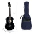 Miniatyrbild 3 av 4: Rocktile Gig Bag för 3/4 &amp; 7/8 klassisk gitarr - Vadderad med remmar (blå)