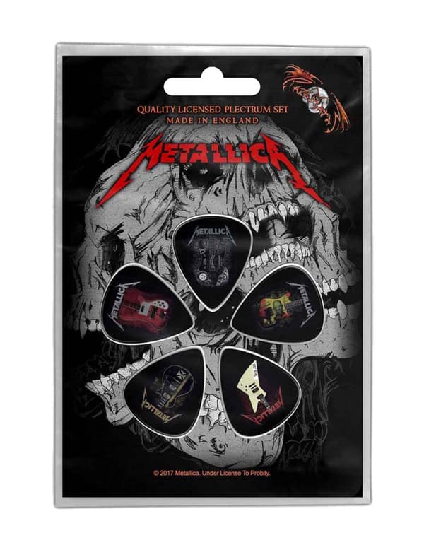 Metallica Plectrum Pack Guitars Band Logo Official 5 Pack Guitar Picks One Size