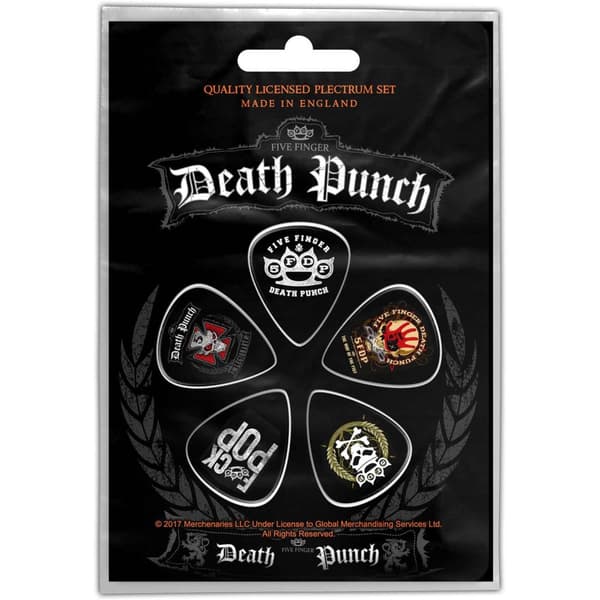 Five Finger Death Punch Guitar Pick Plectrum Pack X 5 Band Logo Official One Size