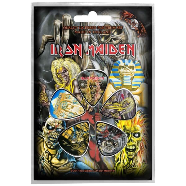 Iron Maiden Guitar Pick Plectrum Pack X 5 Early Albums Official One Size