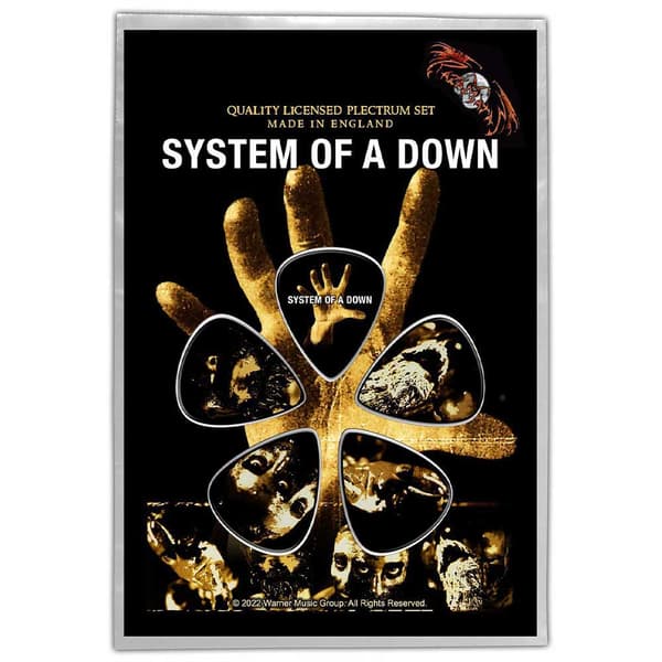 System Of Down Guitar Picks Band Logo Official Black 5 pack Plectrum One Size