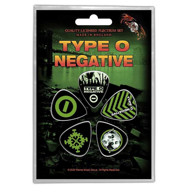 Type O Negative Guitar Picks World Coming Down Official Black 5 pack Plectrum One Size