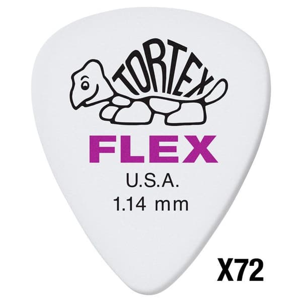 Dunlop 428R114 Tortex Flex 1,14 mm Paket med 72 Plektrum
