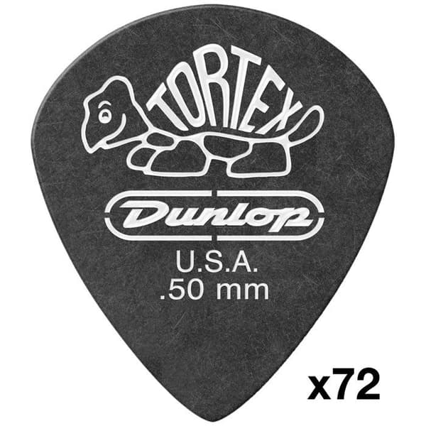 Dunlop 482R50 Tortex Pitch Black Jazz 0.50 mm Paket med 72 Plektrum