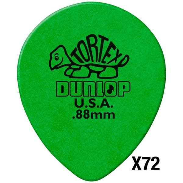 Dunlop 413R88 Tortex Teardrop 0,88 mm Förpackning med 72 Plektrum