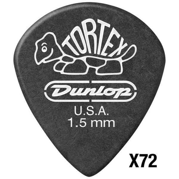 Dunlop 482R150 Tortex Pitch Black Jazz 1.50 mm Paket med 72 Plektrum