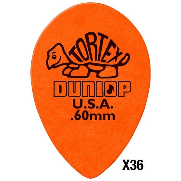 Dunlop 423R60 Tortex Liten Dropp 0,60 mm Paket med 36 Plektrum