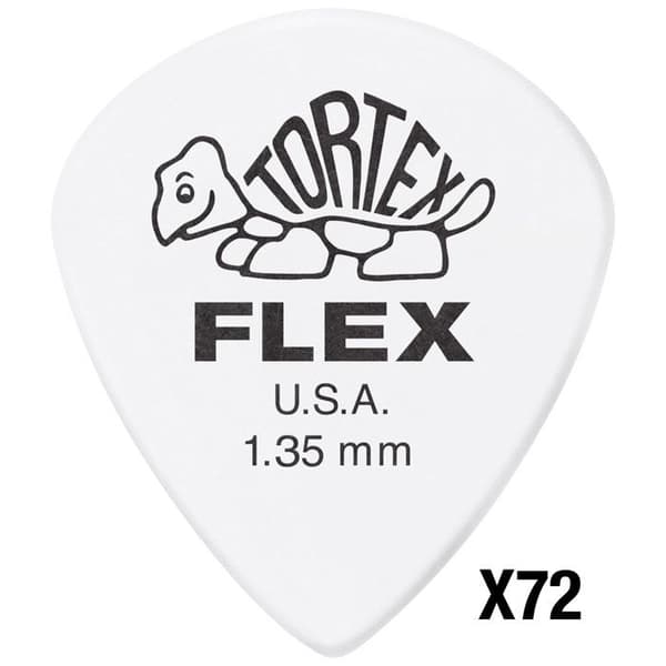 Dunlop 468R135 Tortex Flex Jazz III 1,35 mm Paket med 72 Plektrum
