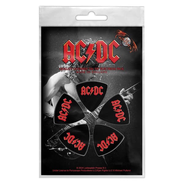 AC/DC Logo Tri-Tip Guitar Pick Pack Set of 5 One Size
