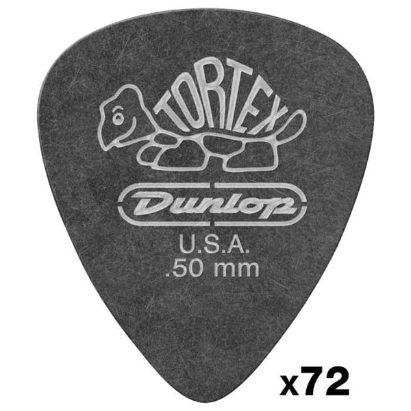 Dunlop 488R50 Tortex Pitch Black 0,50 mm Förpackning med 72 Plektrum