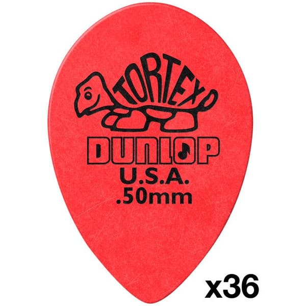 Dunlop 423R050 Tortex Liten Tår Drop 0,50 mm Förpackning med 36 Plektrum