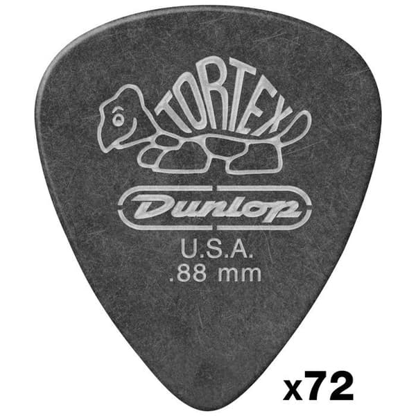Dunlop 488R88 Tortex Pitch Black 0,88 mm Förpackning med 72 Plektrum