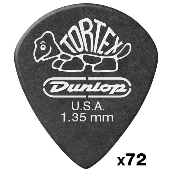 Dunlop 482R135 Tortex Pitch Black Jazz III 1,35 mm Förpackning med 72