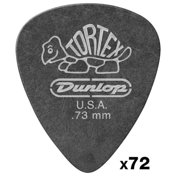 Dunlop 488R73 Tortex Pitch Black 0,73 mm Förpackning med 72 Plektrum