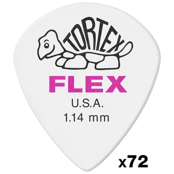 Dunlop 466R114 Tortex Flex Jazz III XL 1,14 mm Förpackning med 72 Plektre