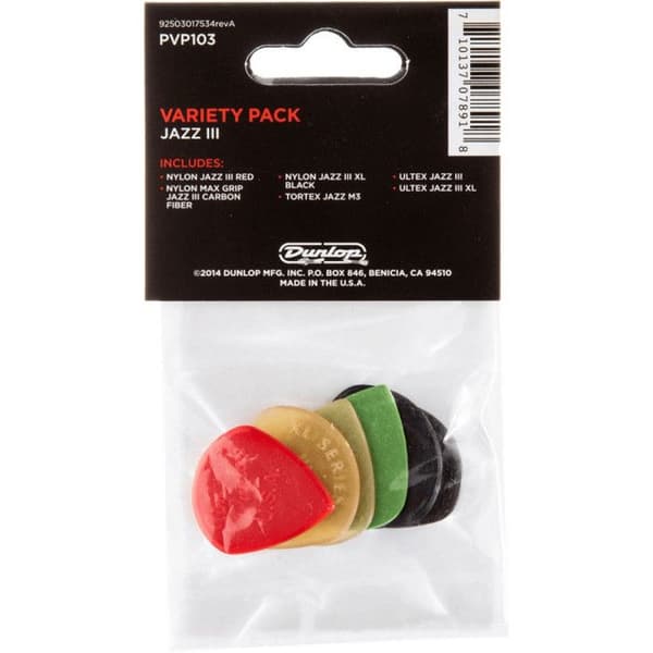 Jim Dunlop PVP103 Jazz III-val, 6-pack