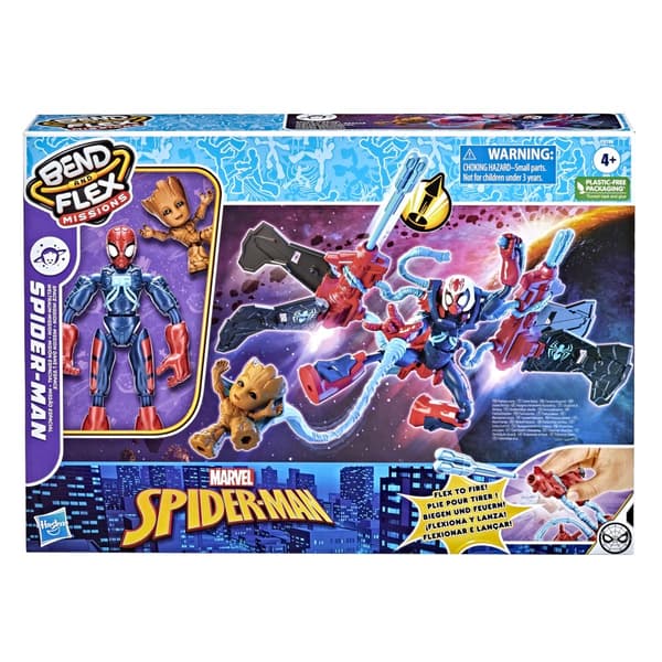 SPIDER-MAN Playset Bend and Flex Spd Space Mission Jet, 15 cm