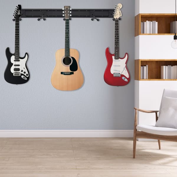 Guitar Rack Vægmontering, Pladsbesparende Design, Justerbare Krog, Holdbart Materiale