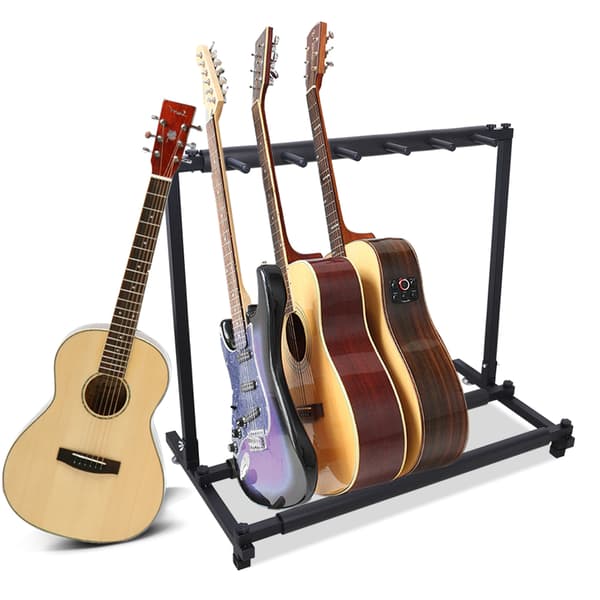 Guitarstativ, Plads til 5 Guitarer, Holdbar Jernramme, Nem Samling