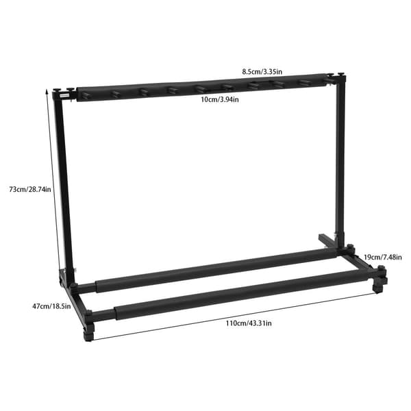 Gitarrställ, rymmer 9 gitarrer, solid järnkonstruction, hopfällbar design