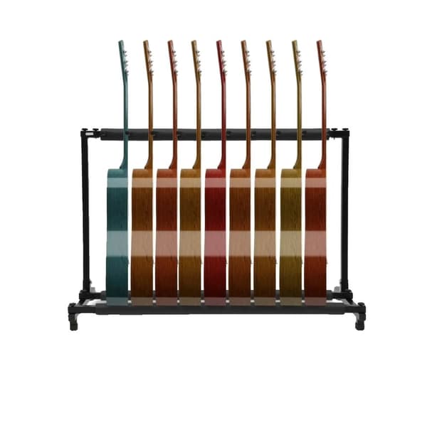 Gitarrställ, rymmer 9 gitarrer, solid järnkonstruction, hopfällbar design