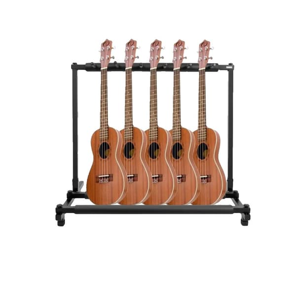 Gitarrställ, rymmer 5 gitarrer, hållbar järnkonstruction, enkel montering