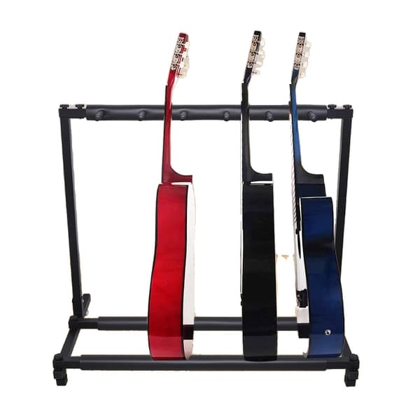 Multi-gitarrställ, kapacitet för 5 gitarrer, hållbar järnram