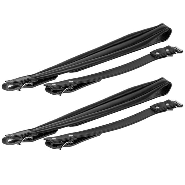 Justerbar PU-läder Dragspel Axelrem Set - 2st, Svart