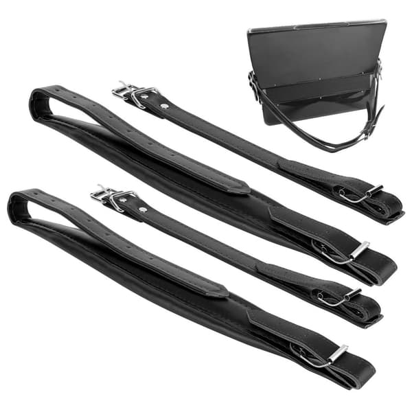 Justerbar PU-läder Dragspel Axelrem Set - 2st, Svart