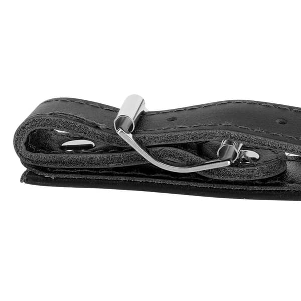 Justerbar PU-läder Dragspel Axelrem Set - 2st, Svart