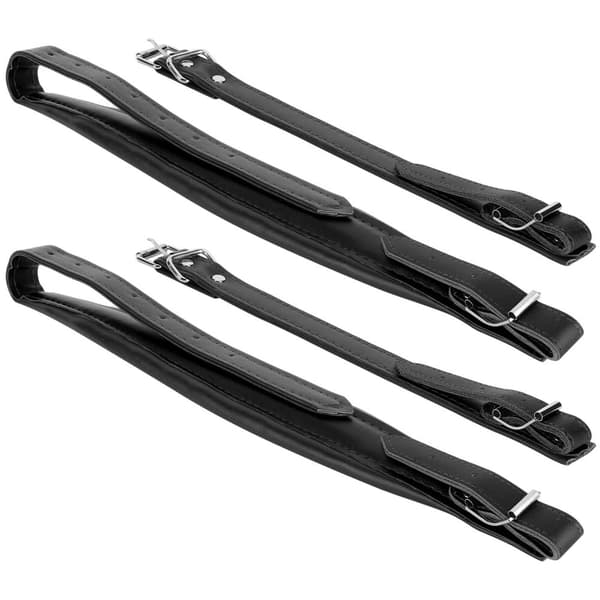 Justerbar PU-läder Dragspel Axelrem Set - 2st, Svart