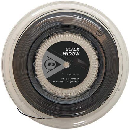 Strings for tennis racket DUNLOP BLACK WIDOW 17g/1.26mm 200m