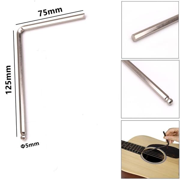INF 2-Piece Guitar Truss Rod Nøgle Neck Bending Tuning Tool 5mm