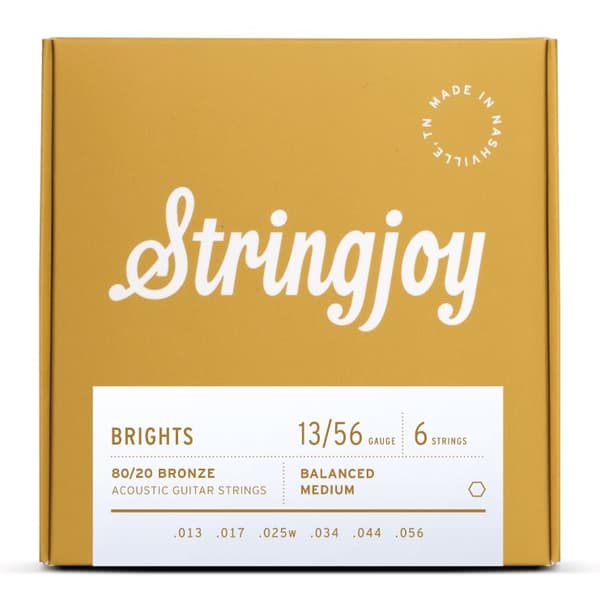 Stringjoy BB1356 Akustiska Gitarrsträngar Brights 80/20 Bronze 13-56