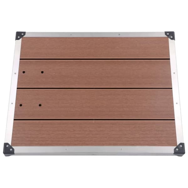 vidaXL Golv till utedusch WPC rostfritt stål 80x62 cm brun