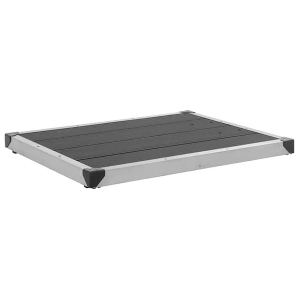 vidaXL udendørs brusekar 80 x 62 cm WPC rustfrit stål grå