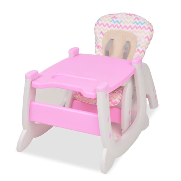 vidaXL 3-i-1 Konvertibel barnstol med bord rosa