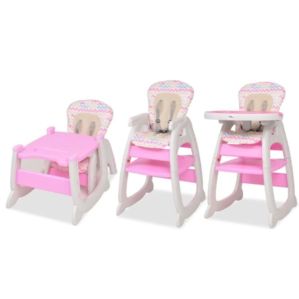 vidaXL 3-i-1 Konvertibel barnstol med bord rosa