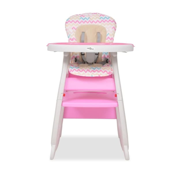 vidaXL 3-i-1 Konvertibel barnstol med bord rosa