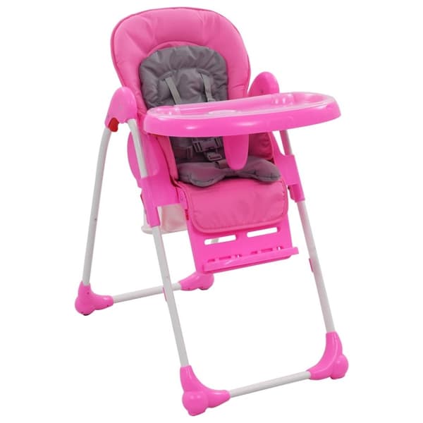 vidaXL Barnstol rosa och grå